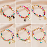 Pulsera de arcilla de colores bohemios